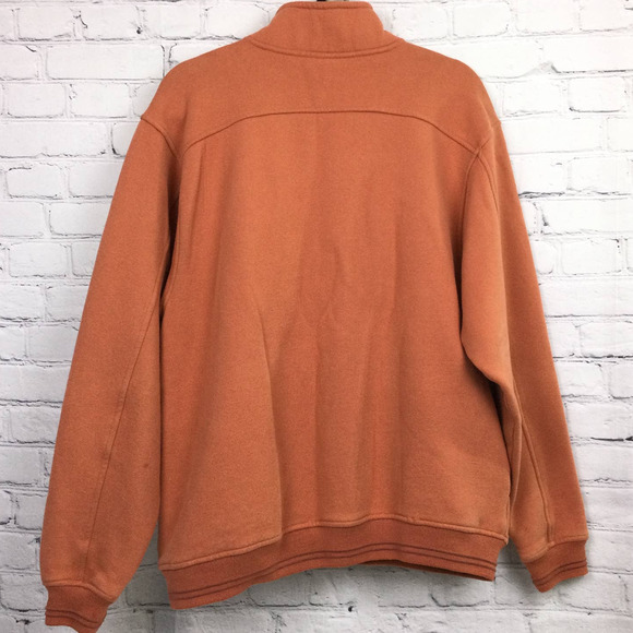 Artisans 1864 Saratoga Orange Mock Collar Long Sleeve Zippered Fleece Men's M - Picture 4 of 14